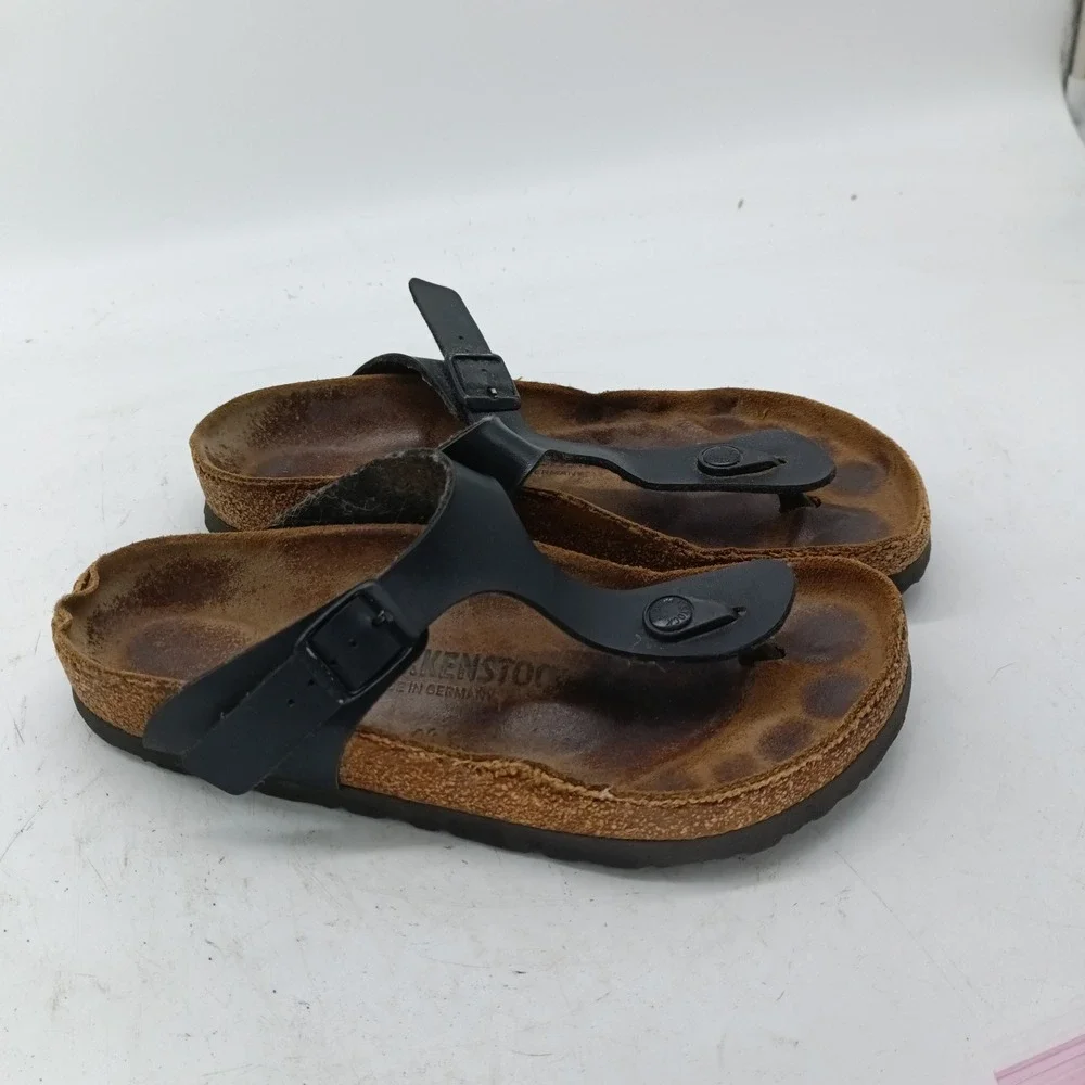 Birkenstock Gizeh Black Thong Sandals Women 38 L7 M5 Comfort Cork Shoes BI3